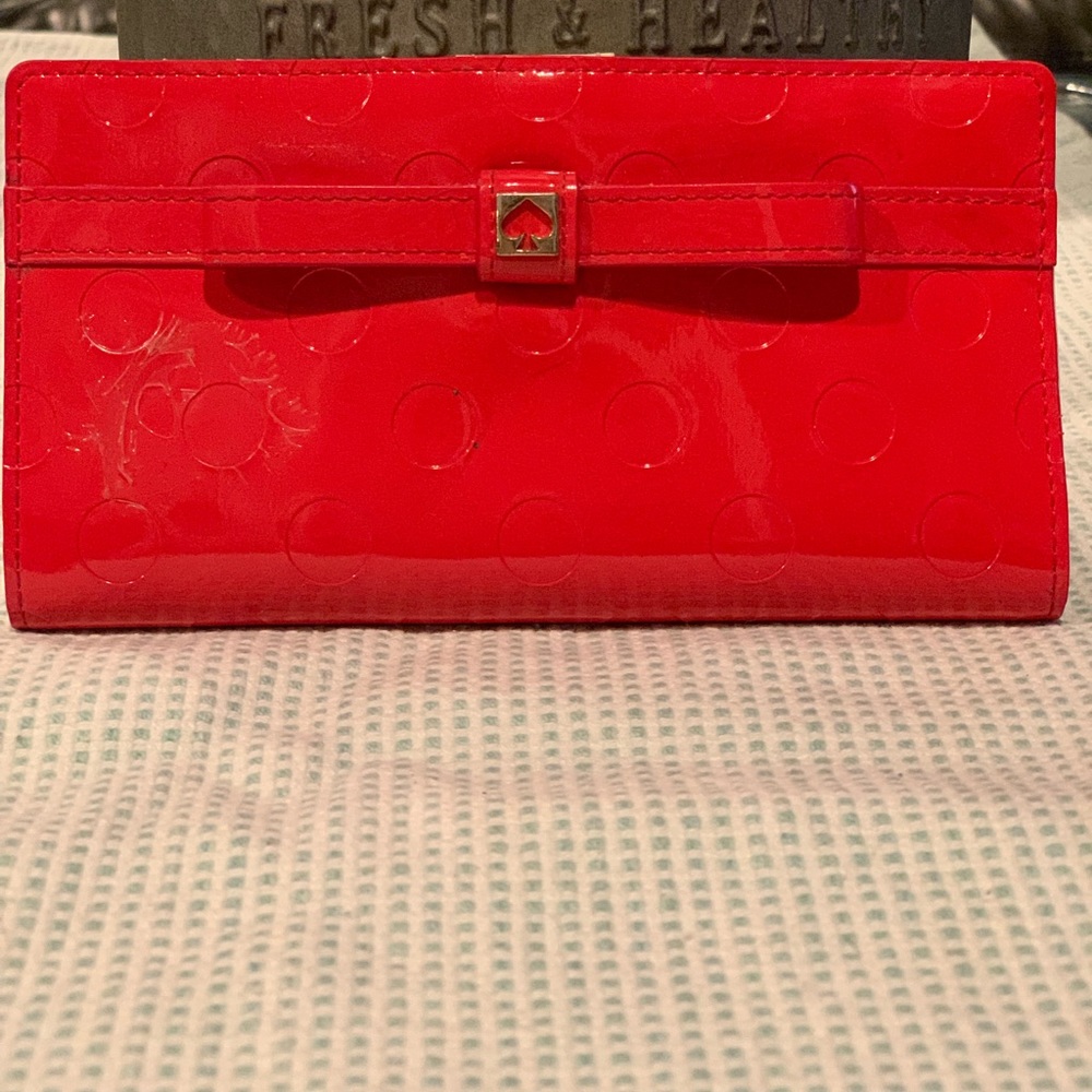 Red Kate Spade Polka dot wallet